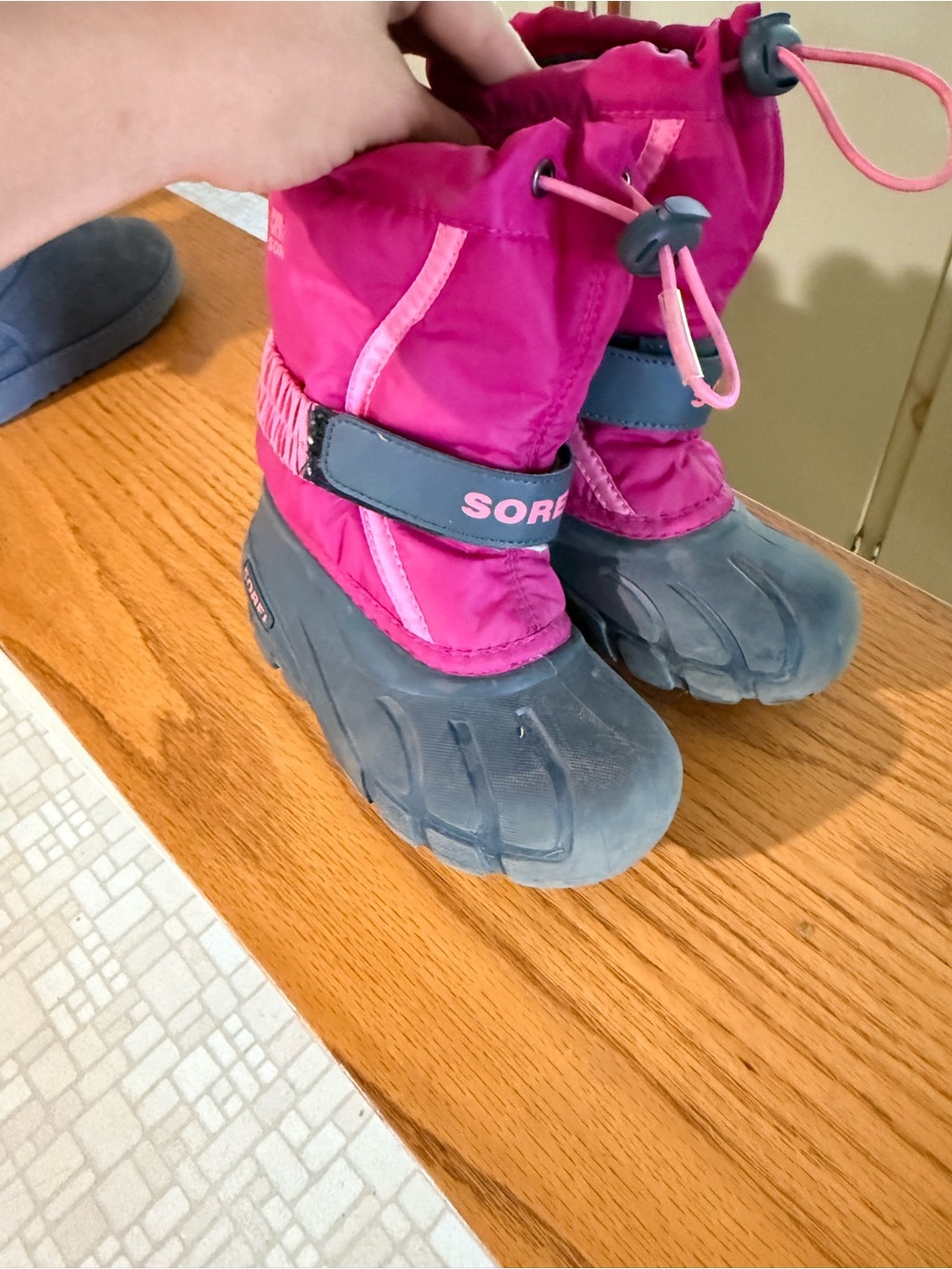 Sorel Kids Pink and Gray Snow Boots